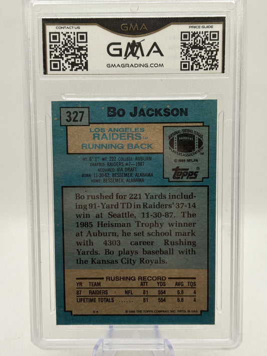 1988 Topps NFL Bo Jackson #327 Rookie Card GMA 10 Gem Mint