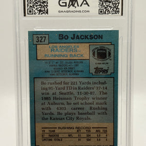1988 Topps NFL Bo Jackson #327 Rookie Card GMA 10 Gem Mint