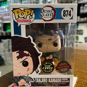 Funko POP Animation - Tanjiro Kamado (Hinokami Kagura Dance) #874 (Glow Chase Exclusive) FRENLY BRICKS - Open 7 Days