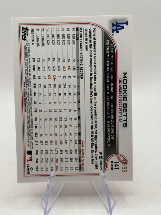2022 Topps MLB - #141 Mookie Betts UK Edition Red /99