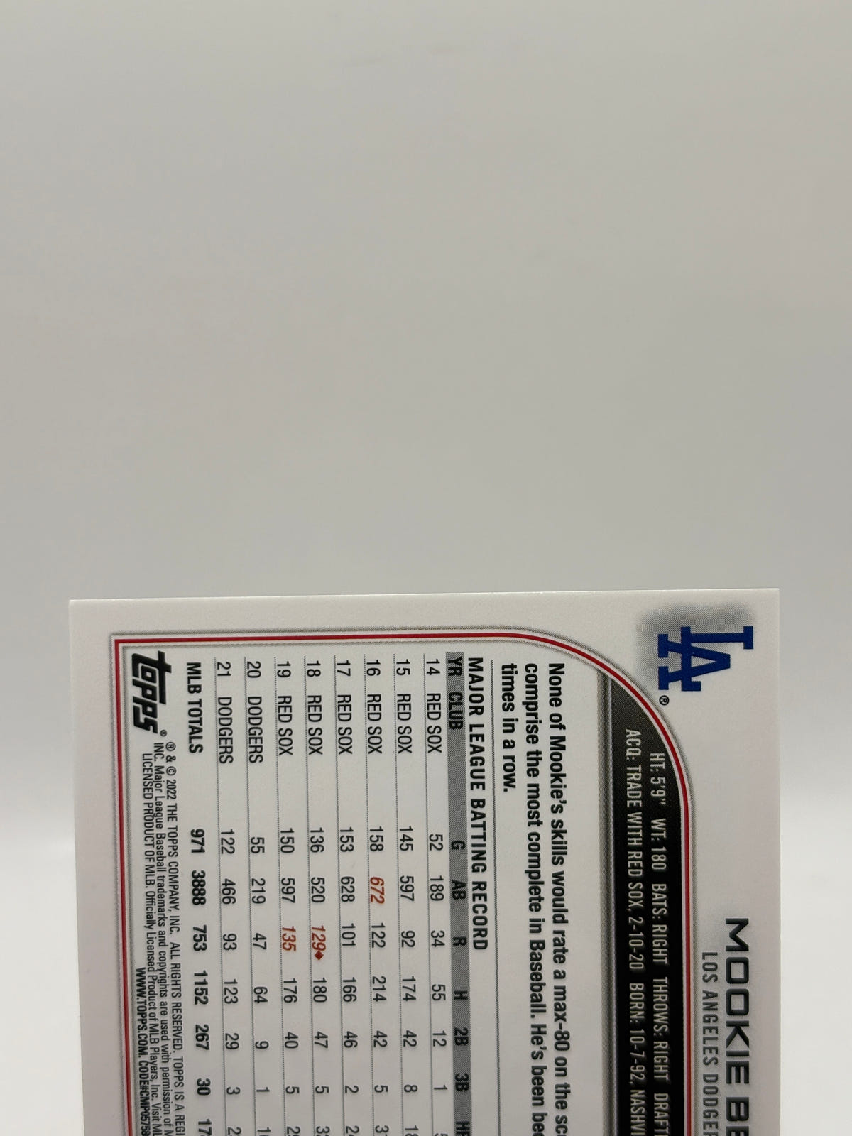 2022 Topps MLB - #141 Mookie Betts UK Edition Red /99 NM, photo 7 image 7