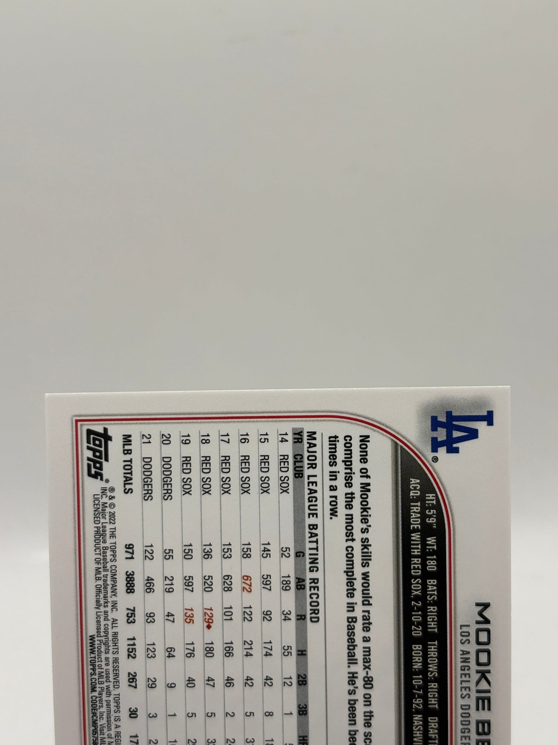 2022 Topps MLB - #141 Mookie Betts UK Edition Red /99