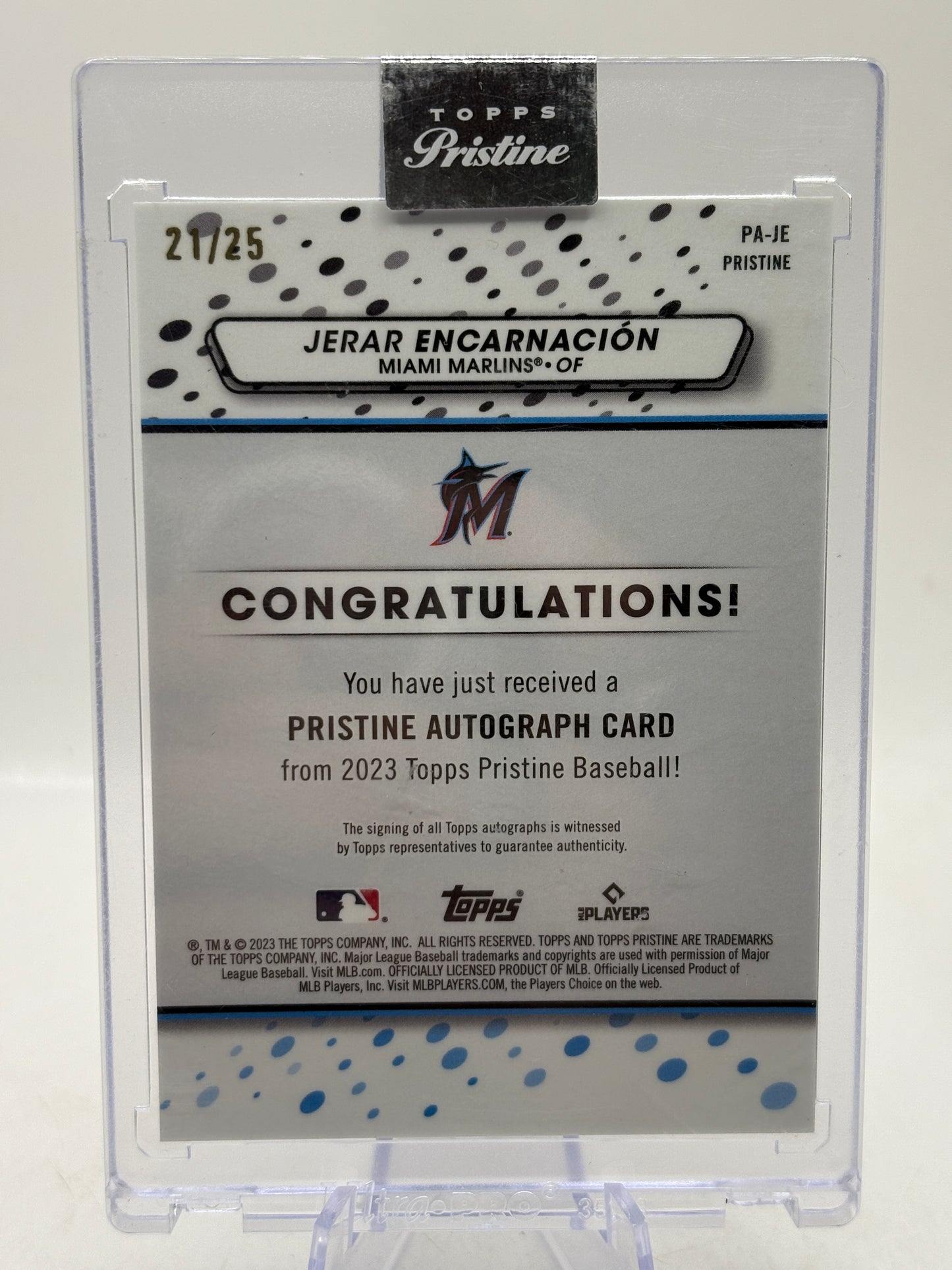 2023 Topps Pristine MLB - Jerar Encarnacion Rookie Auto On Card 21/25 PA-JE image 2