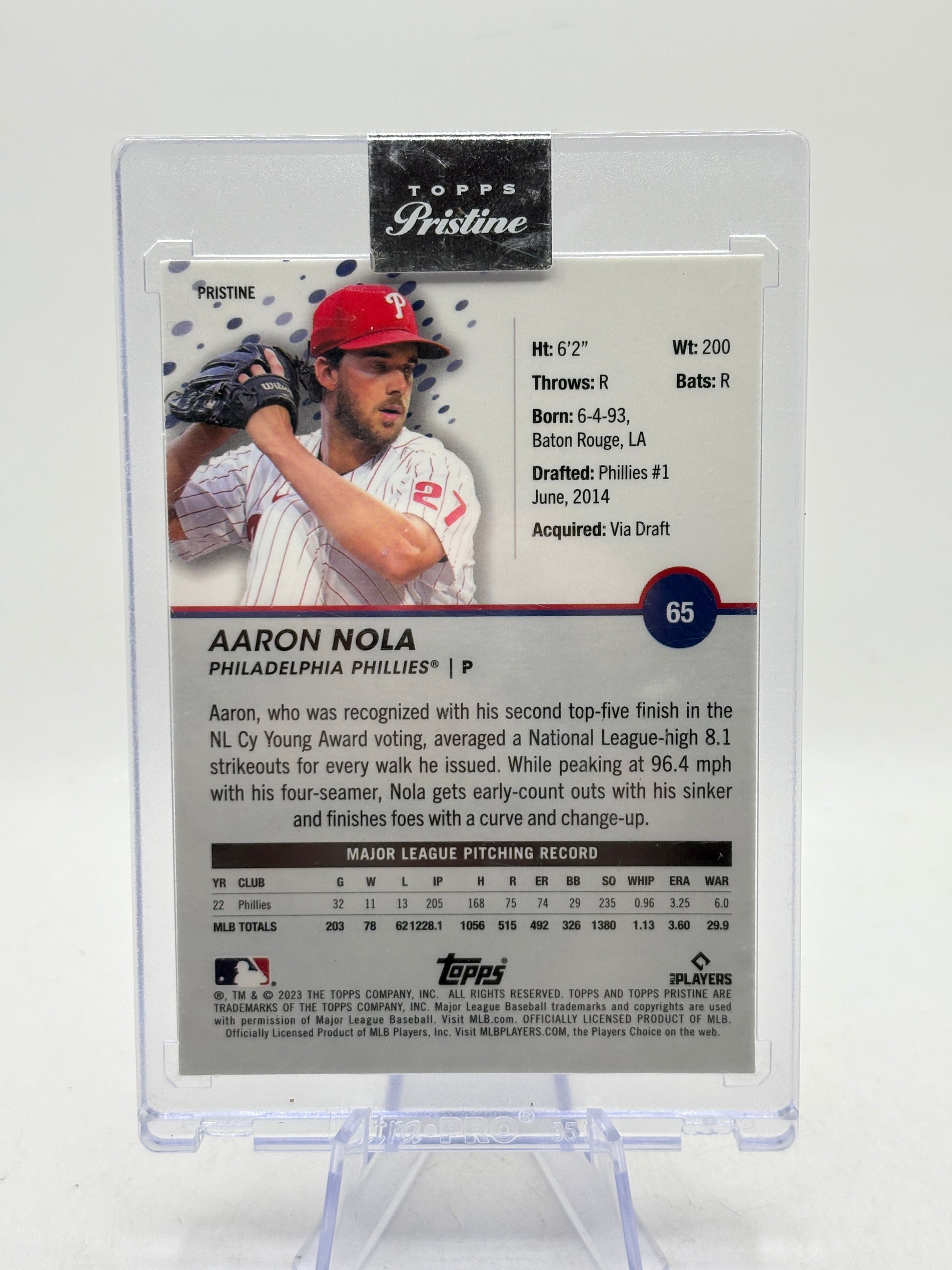 2023 Topps Pristine MLB - Aaron Nola #65 Pristine Encased Silver