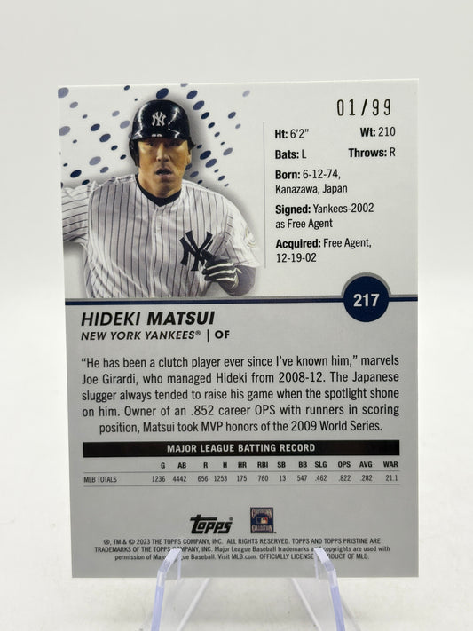 2023 Topps Pristine MLB - #217 Hideki Matsui Purple Pristine 01/99