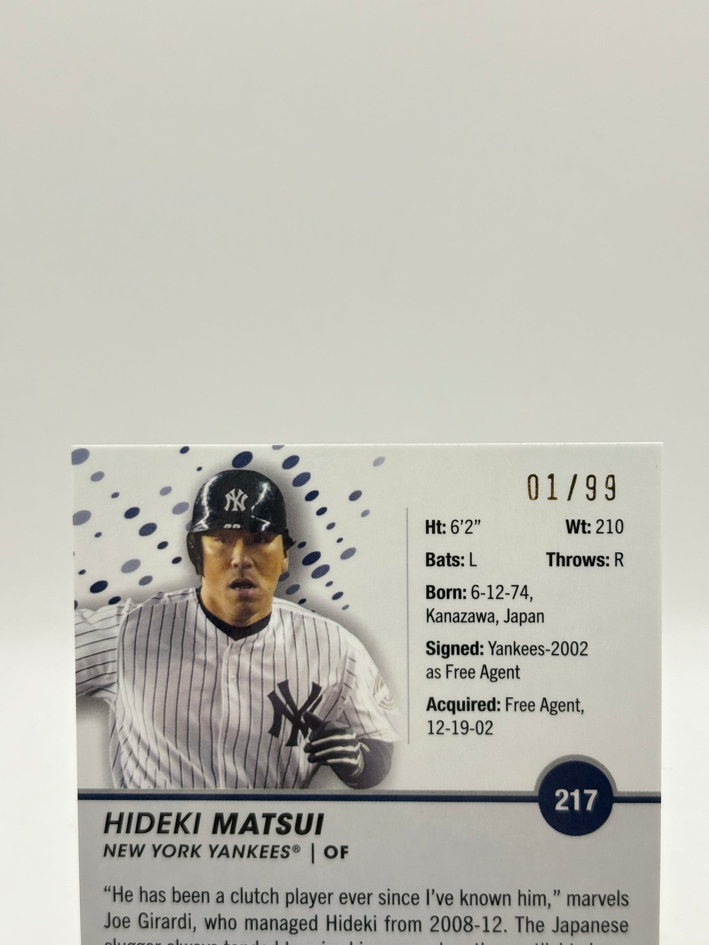 2023 Topps Pristine MLB - #217 Hideki Matsui Purple Pristine 01/99 image 3