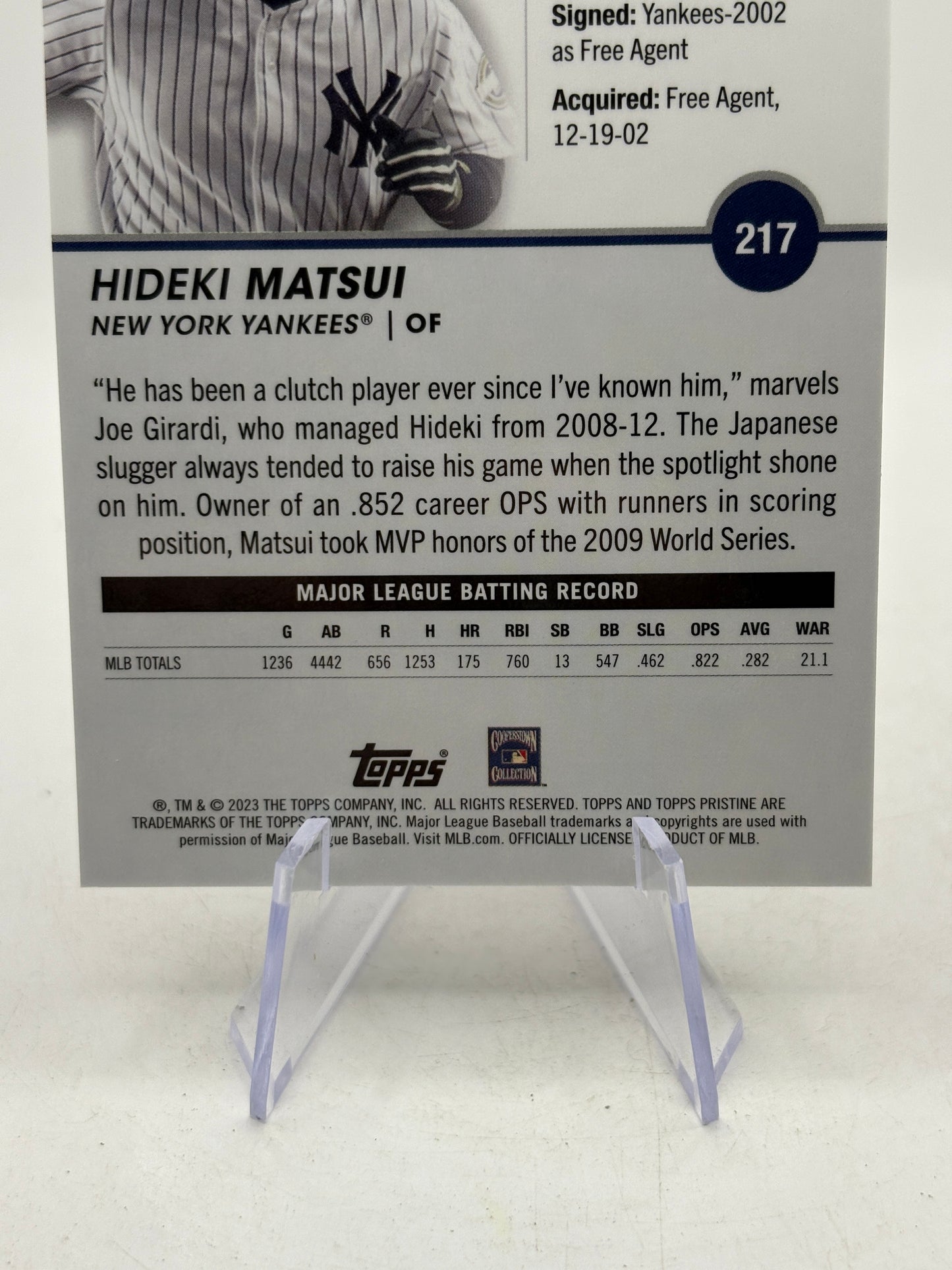 2023 Topps Pristine MLB - #217 Hideki Matsui Purple Pristine 01/99 image 4