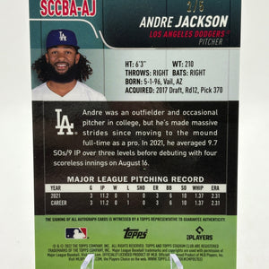 2022 Topps Stadium Chrome SCCBA-AJ Andre Jackson Rookie Auto 2/5