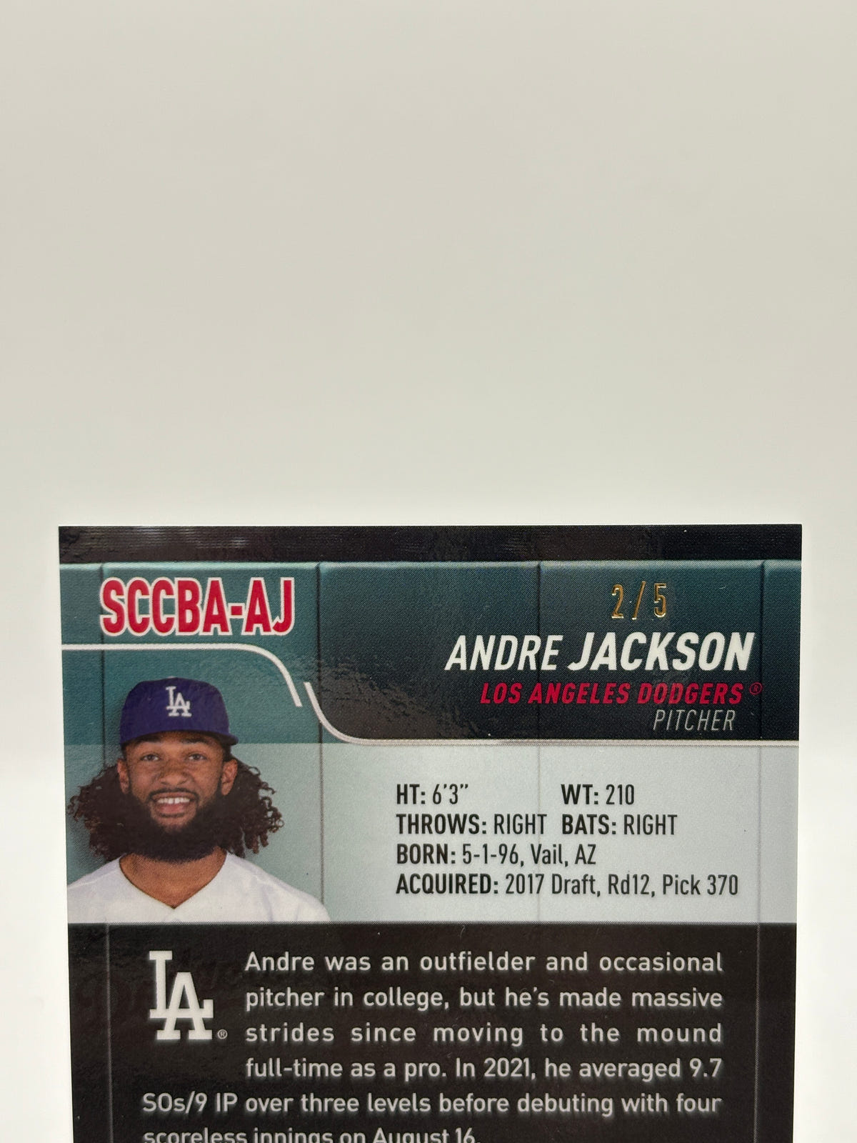 2022 Topps Stadium Chrome SCCBA-AJ Andre Jackson Rookie Auto 2/5 NM, photo 7 image 7