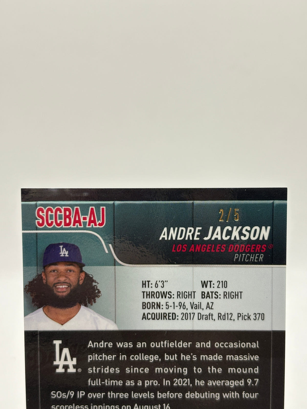 2022 Topps Stadium Chrome SCCBA-AJ Andre Jackson Rookie Auto 2/5 NM, photo 3 image 3