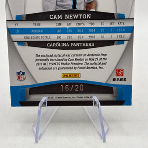 2011 Panini Gridiron Gear - Cam Newton Rookie Gridiron Gems 16/20 Auto
