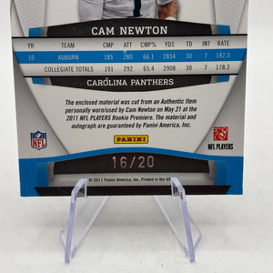 2011 Panini Gridiron Gear - Cam Newton Rookie Gridiron Gems 16/20 Auto