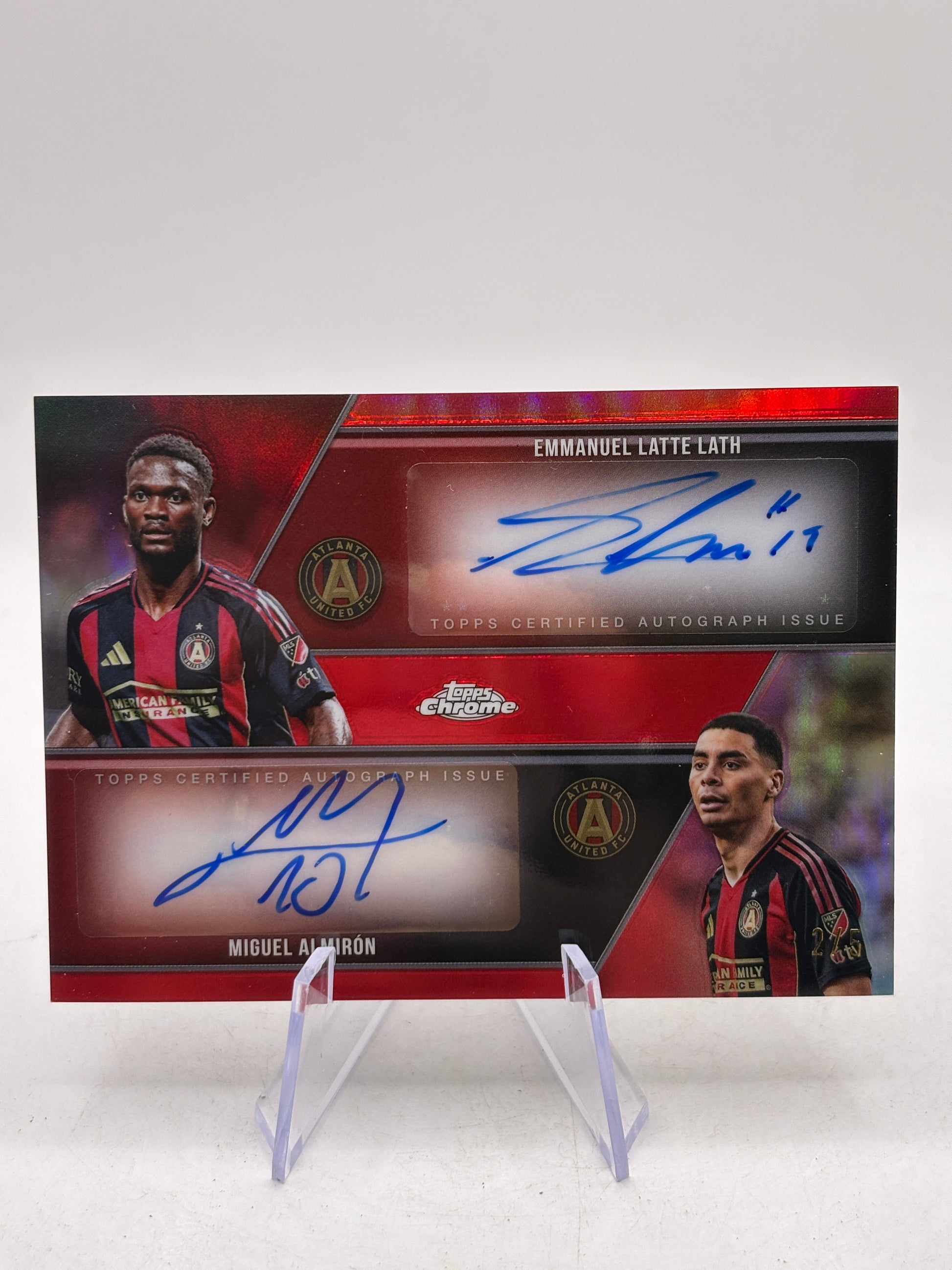 2025 Topps MLS 30th Anniversary Emmanuel Latte Lath Miguel Almiron 2/5 Dual Auto