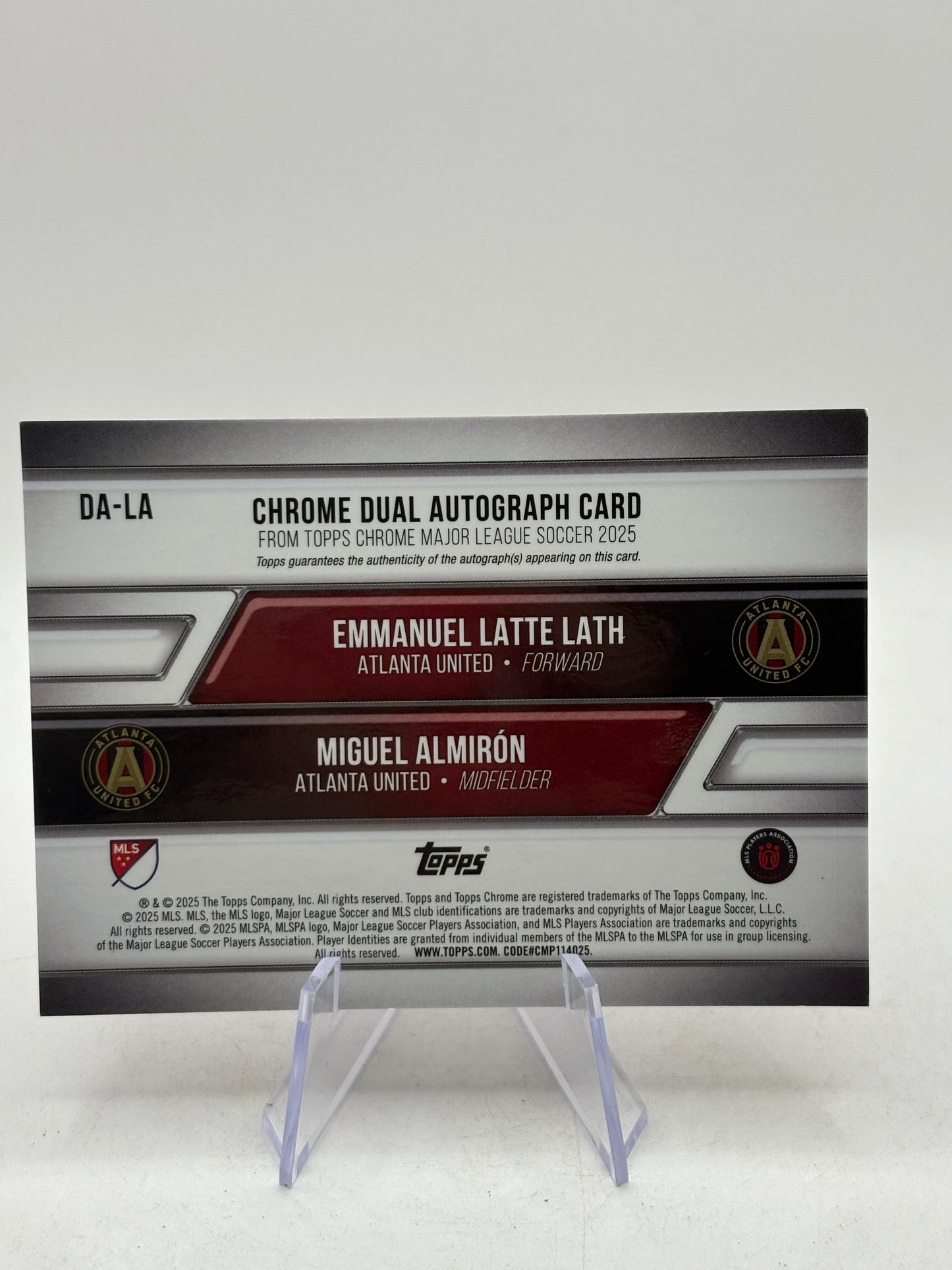 2025 Topps MLS 30th Anniversary Emmanuel Latte Lath Miguel Almiron 2/5 Dual Auto image 2