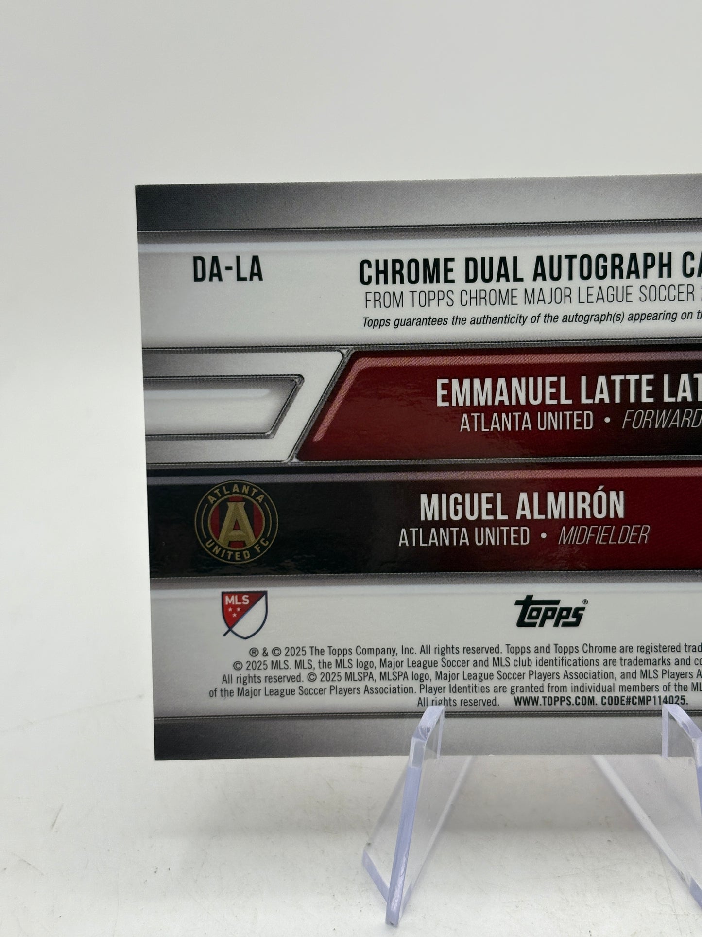 2025 Topps MLS 30th Anniversary Emmanuel Latte Lath Miguel Almiron 2/5 Dual Auto image 3