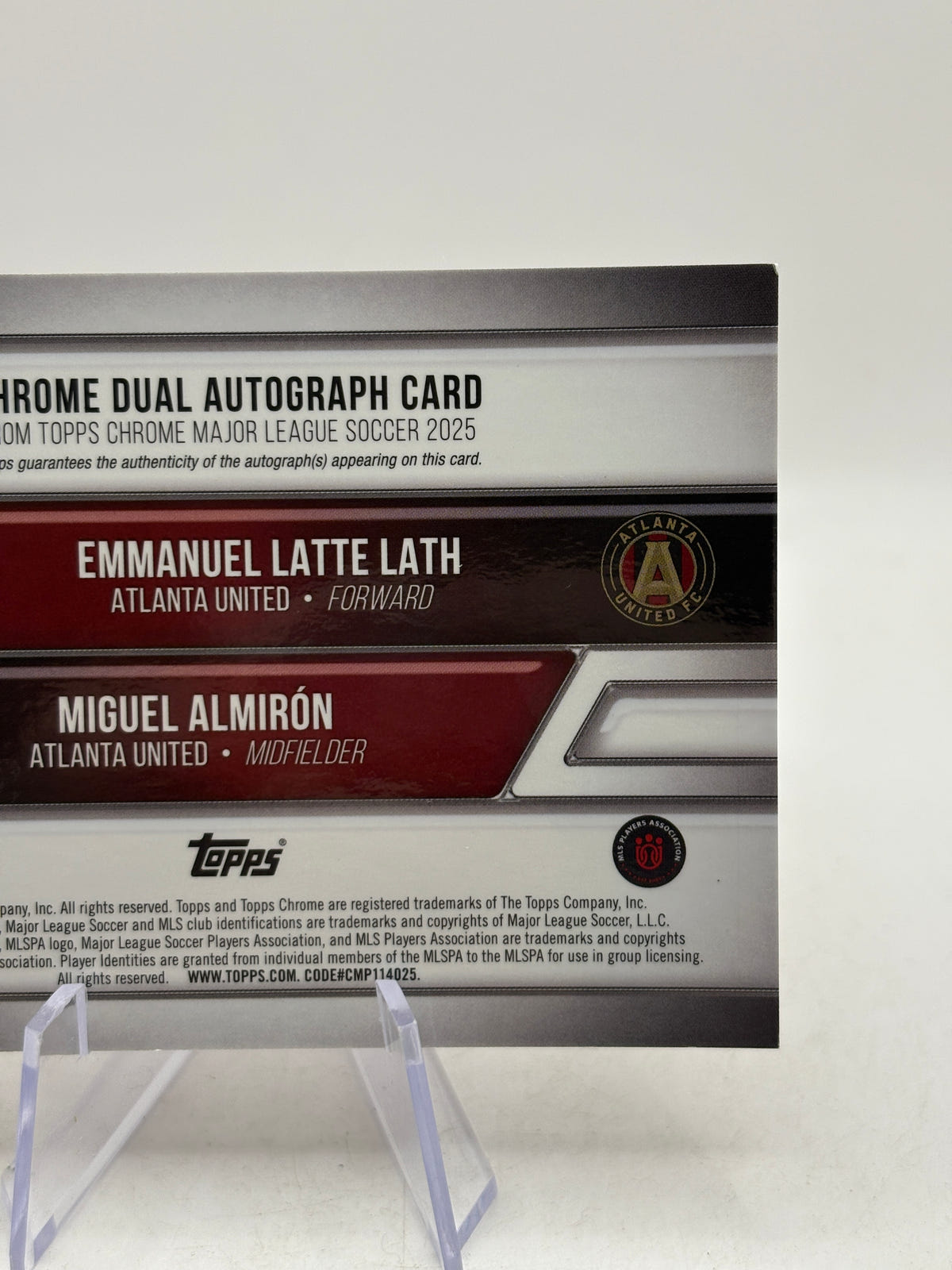 2025 Topps MLS 30th Anniversary Emmanuel Latte Lath Miguel Almiron 2/5 Dual Auto, photo 4 image 4