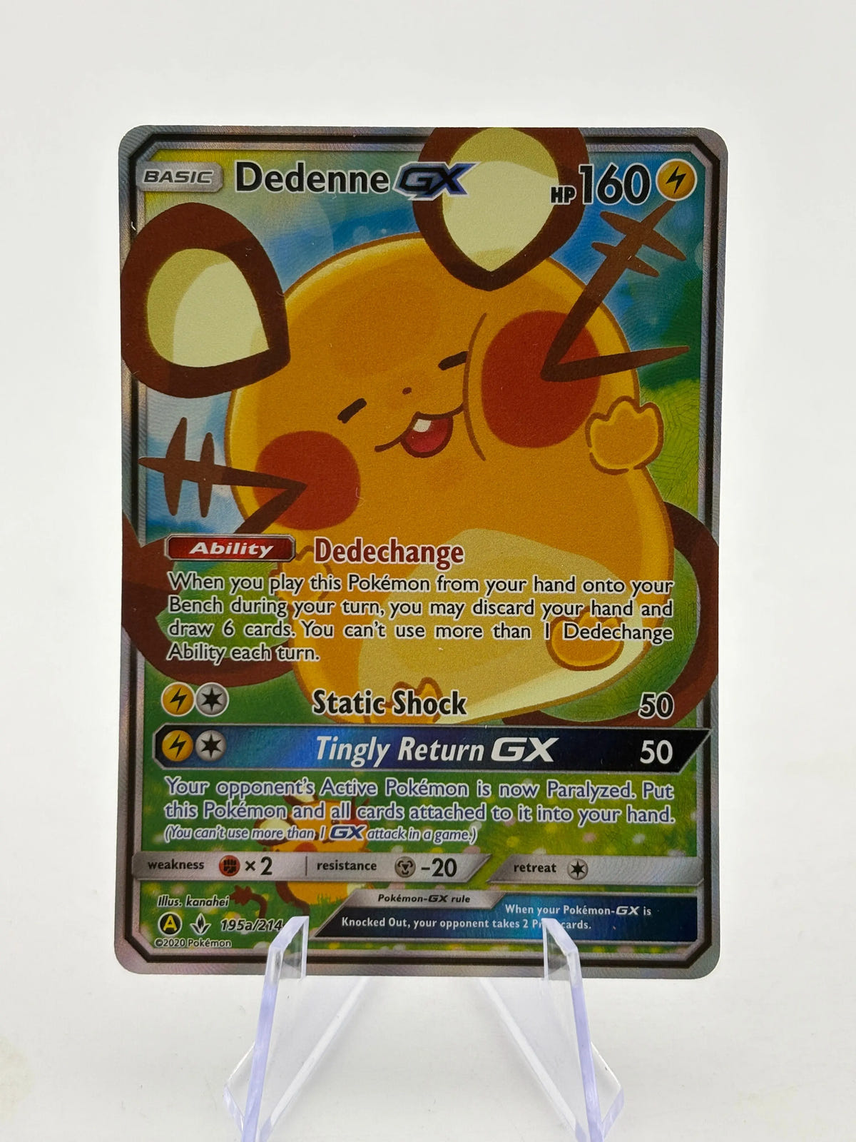 Pokemon TCG Unbroken Bonds - Dedenne GX 195a/214 Full Art Lp FRENLY BRICKS - Open 7 Days image 1