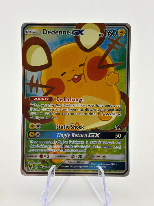 Pokemon TCG Unbroken Bonds - Dedenne GX 195a/214 Full Art Lp FRENLY BRICKS - Open 7 Days