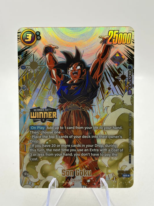 Dragon Ball Super Fusion World - Son Goku FB05-030 SR Alt Art Ultimate Battle Winner FRENLY BRICKS - Open 7 Days