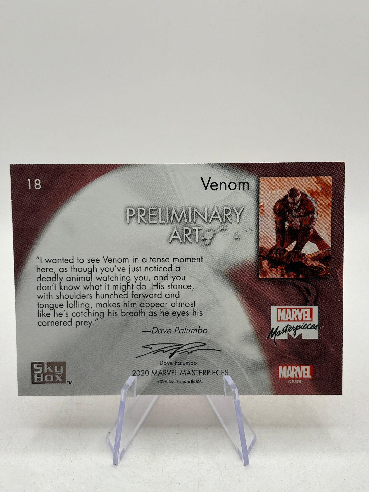 2020 Marvel Masterpieces #18 Venom Preliminary Arts