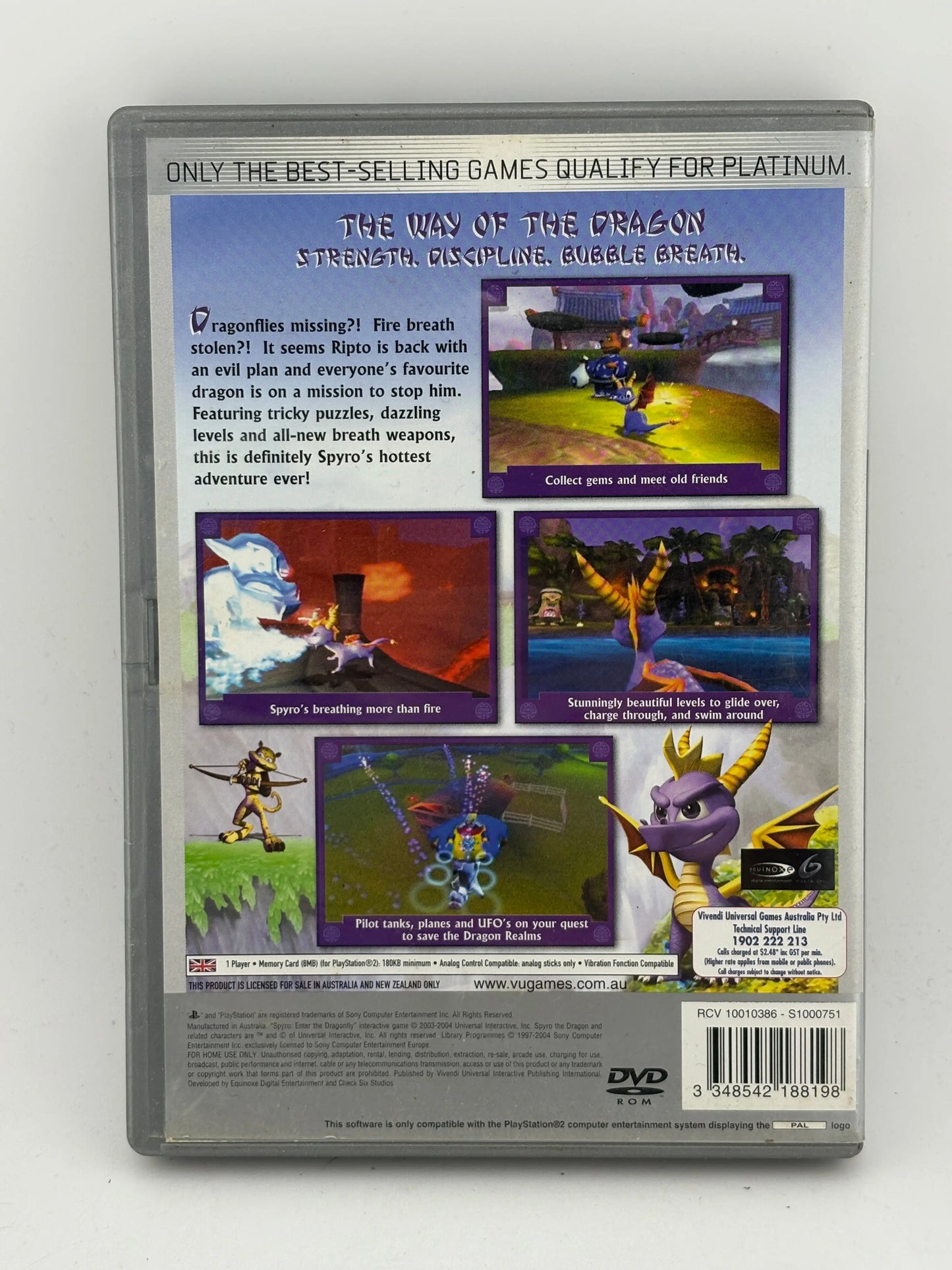 Sony Playstation 2 - Spyro Enter The Dragonfly Video Game Platinum with Manual FRENLY BRICKS - Open 7 Days