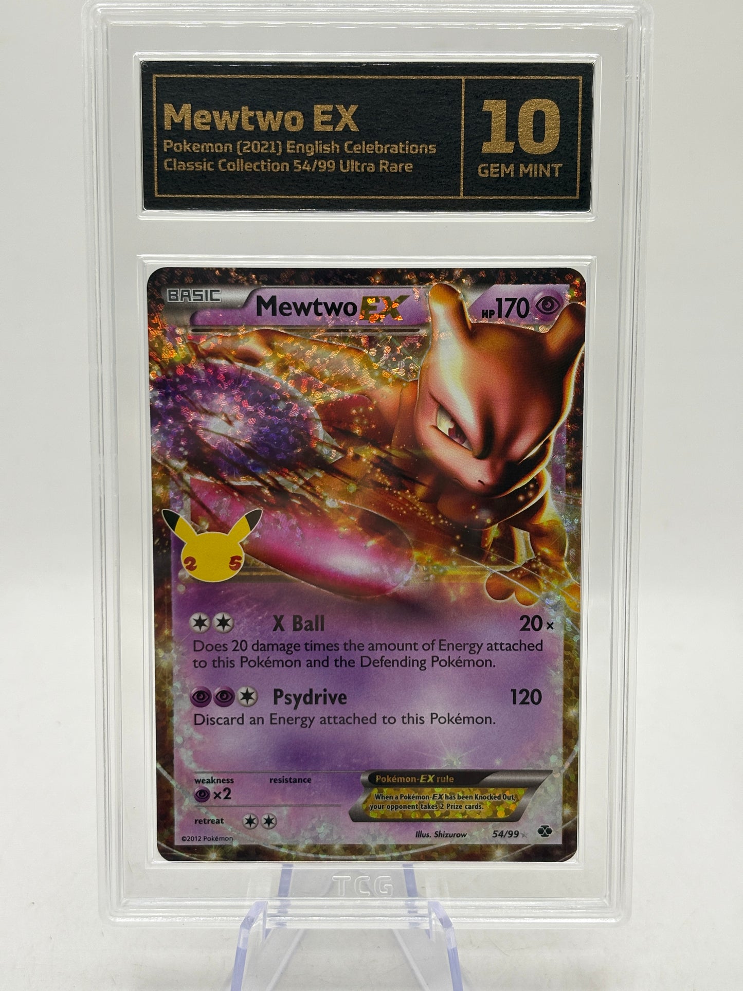 Pokémon TCG 25th Anniversary Mewtwo EX 54/99 ARK Grading 10 Gem Mint product image