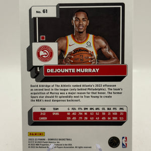 2022-23 Panini Donruss #61 Dejounte Murray 18/25 Yellow
