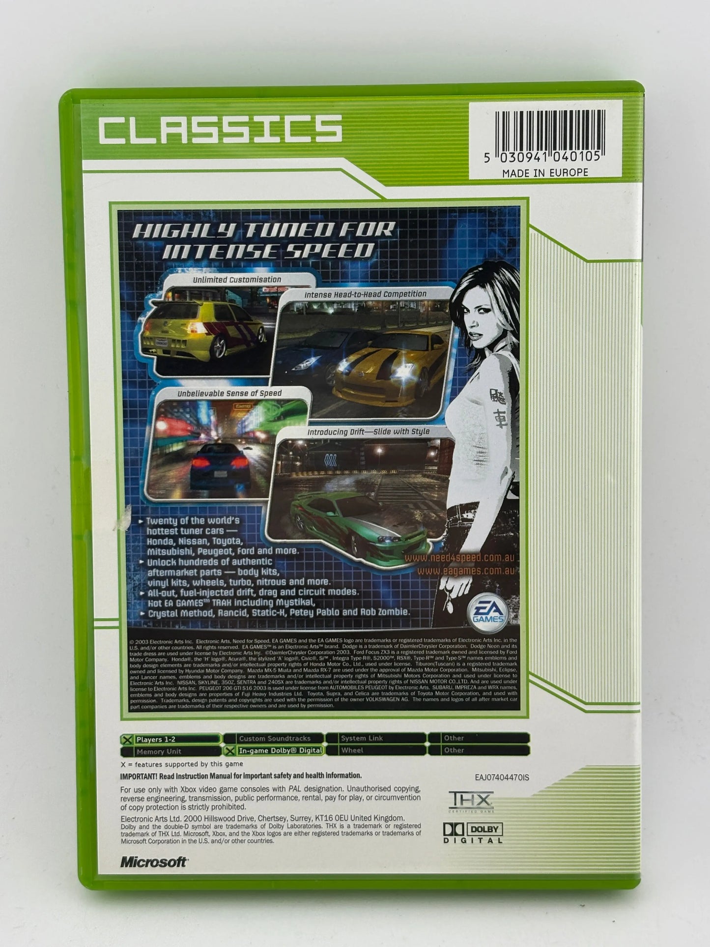 Microsoft Original Xbox Classics - Need for Speed Underground Video Game FRENLY BRICKS - Open 7 Days