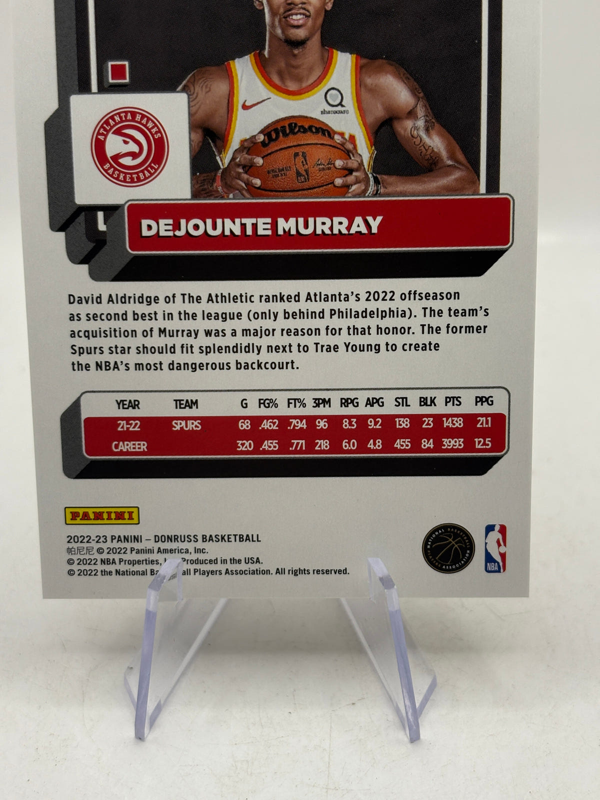 2022-23 Panini Donruss #61 Dejounte Murray 18/25 Yellow, photo 4 image 4