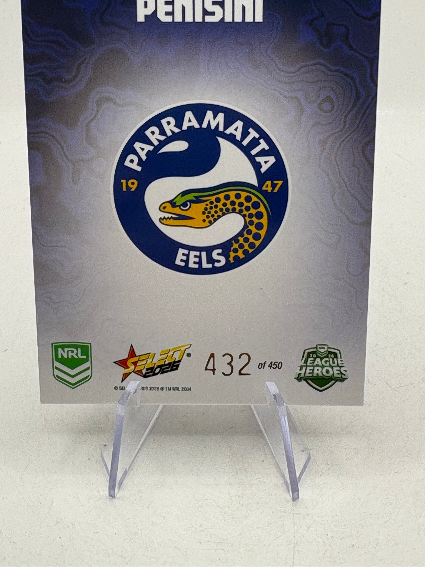 2026 Select NRL - M128 Mercury Will Penisini 432/450 Parramatta Eels image 8