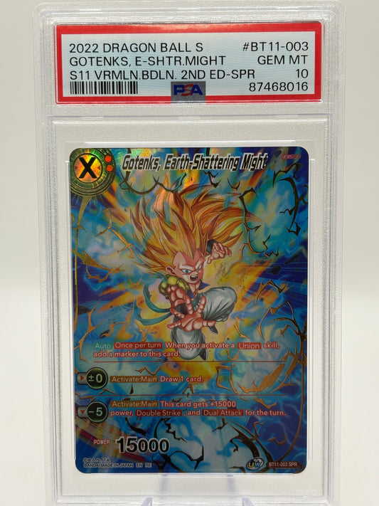 2022 Dragon Ball Super Masters - Gotenks, Earth-Shattering Might BT11-003 PSA 10 FRENLY BRICKS - Open 7 Days