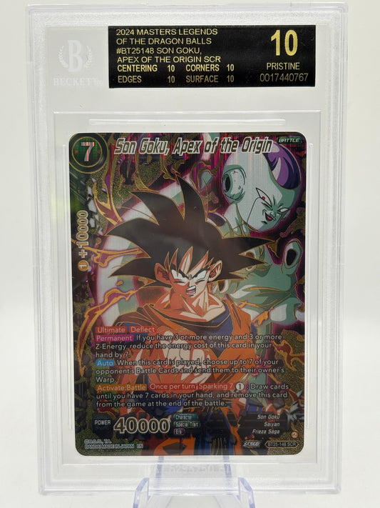 2024 DBS Masters - Son Goku, Apex of the Origin SCR Beckett 10 Black Label FRENLY BRICKS - Open 7 Days