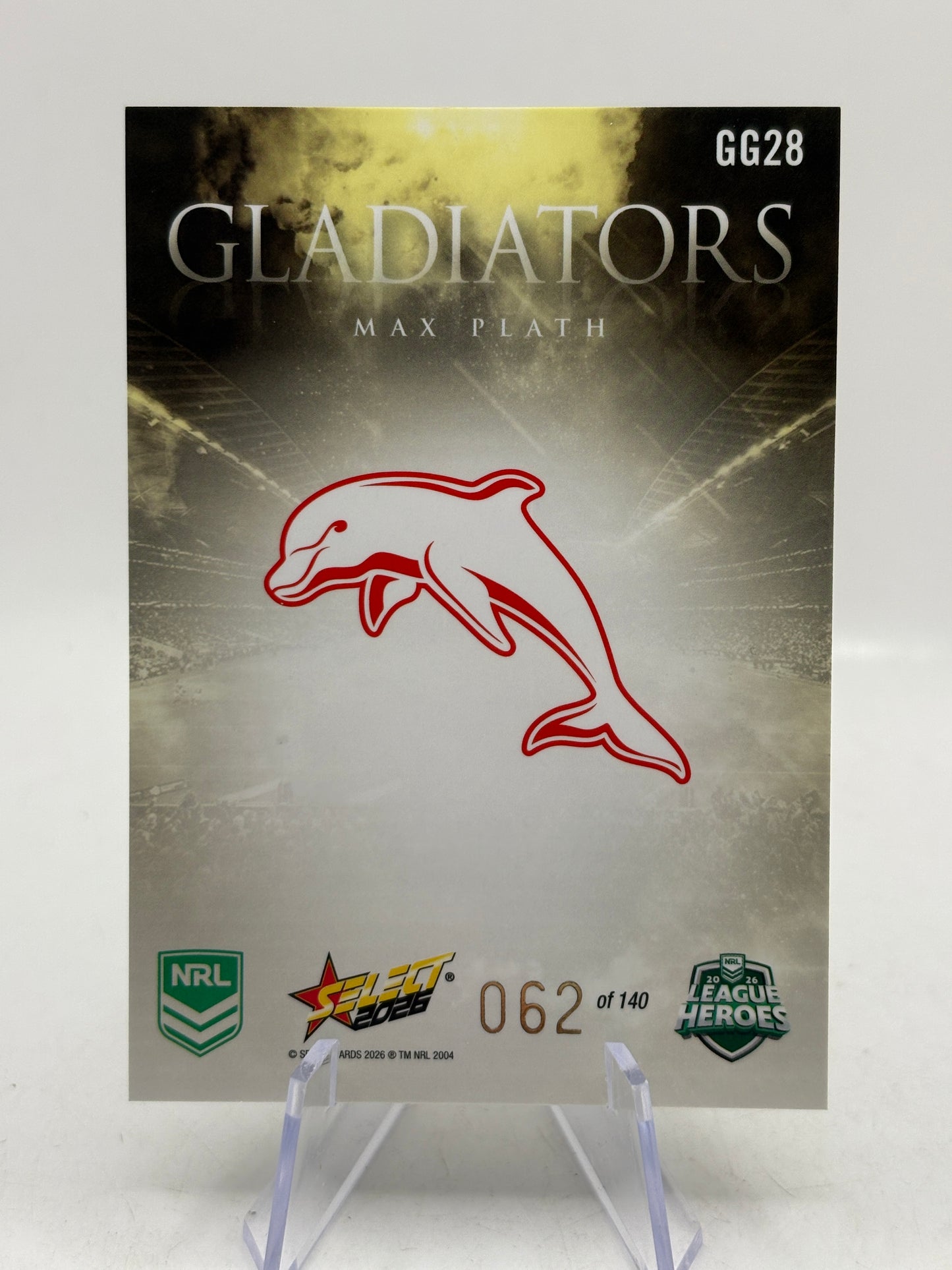 2026 Select NRL - Gladiators Gold Max Plath 062/140 image 5