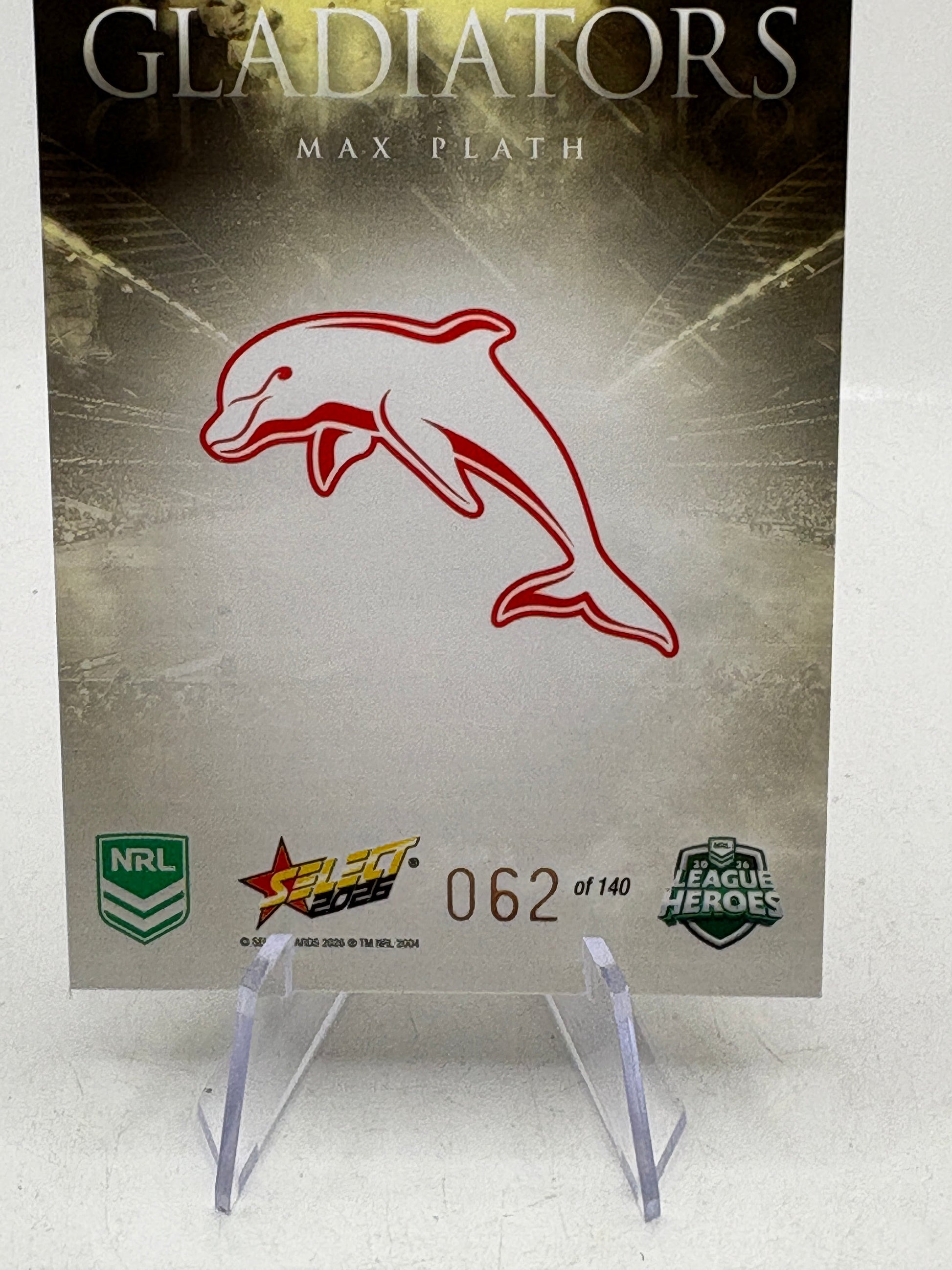 2026 Select NRL - Gladiators Gold Max Plath 062/140 image 3 image 3