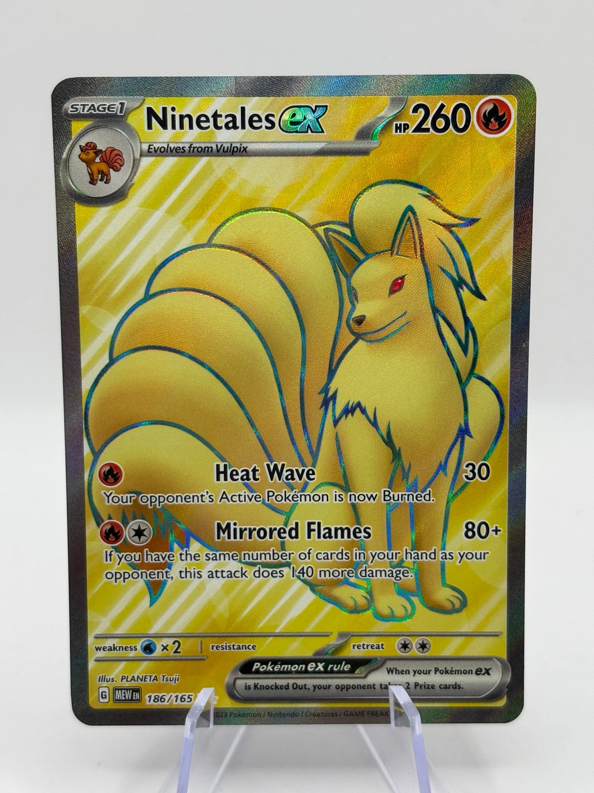Pokemon TCG 151 MEW - Ninetales EX 186/165 Full Art LP FRENLY BRICKS - Open 7 Days