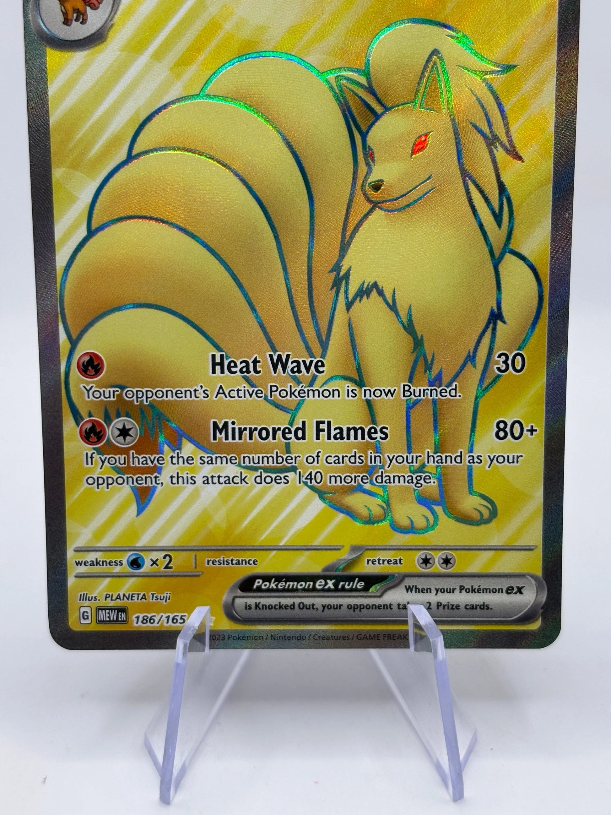 Pokemon TCG 151 MEW - Ninetales EX 186/165 Full Art LP FRENLY BRICKS - Open 7 Days