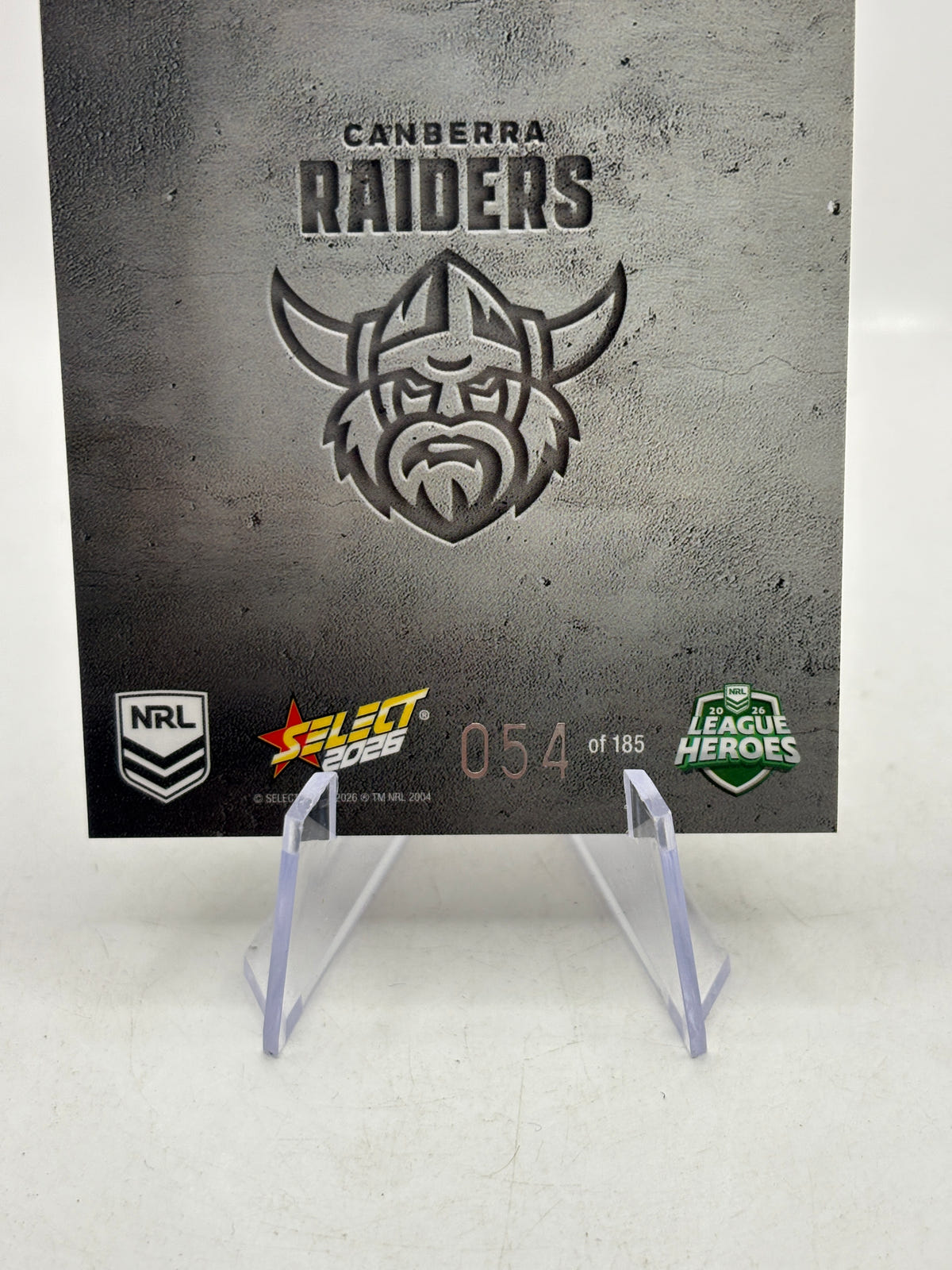 2026 Select NRL - Etched E16 Matthew Timoko 054/185 Raiders, photo 8 image 8