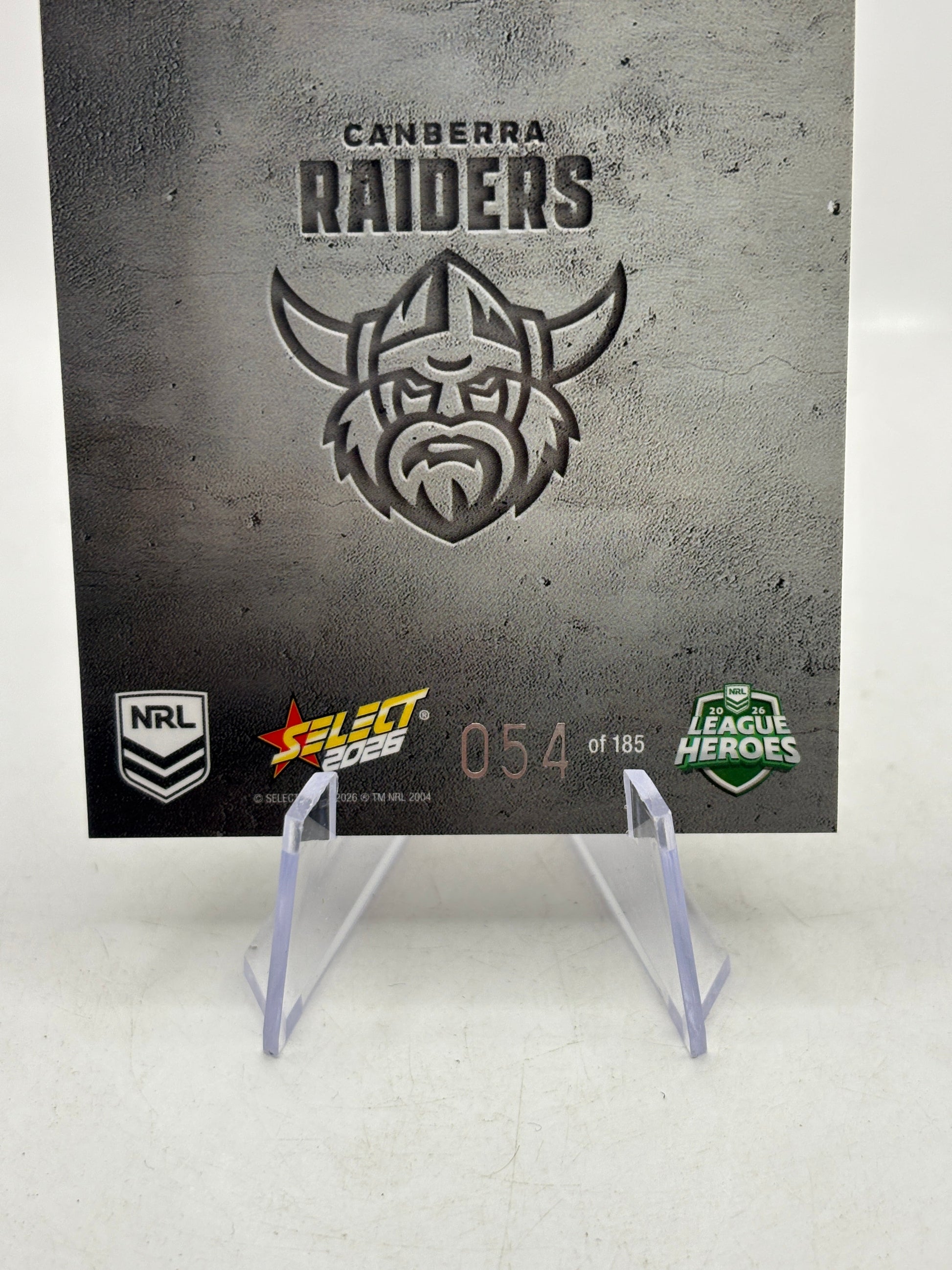2026 Select NRL - Etched E16 Matthew Timoko 054/185 Raiders image 4 image 4