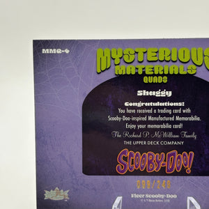 2024 Fleer Scooby Doo Mysterious Material Quad Relics /249 Shaggy #MMQ-4 FRENLY BRICKS - Open 7 Days