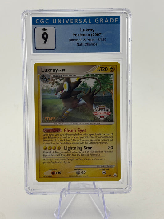 Pokemon TCG Diamond Pearl - Luxray 7/130 National Championship Staff CGC 9 FRENLY BRICKS - Open 7 Days
