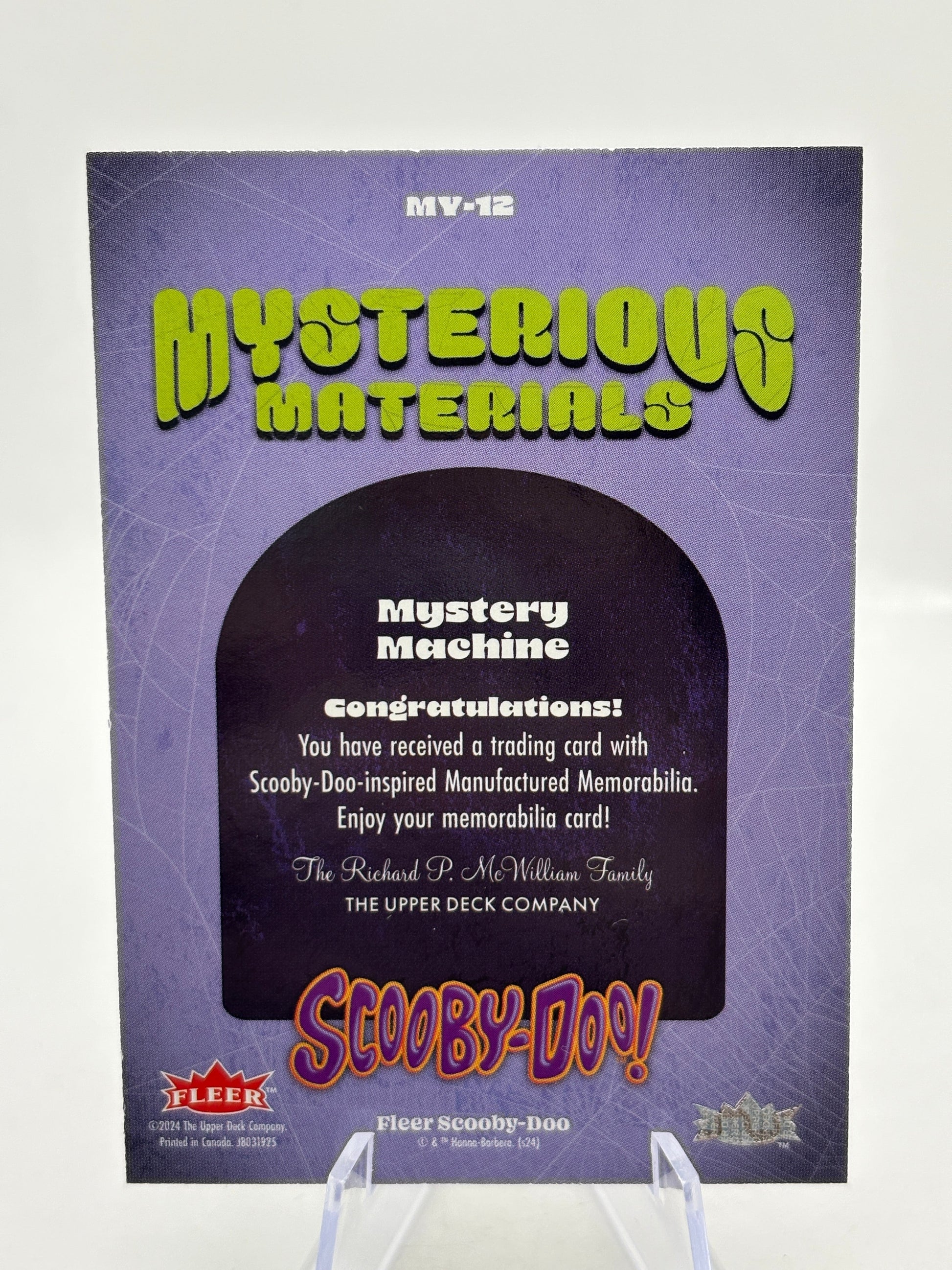 2025 Fleer Scooby Doo - Mysterious Materials Mystery Machine #MY-12 FRENLY BRICKS - Open 7 Days