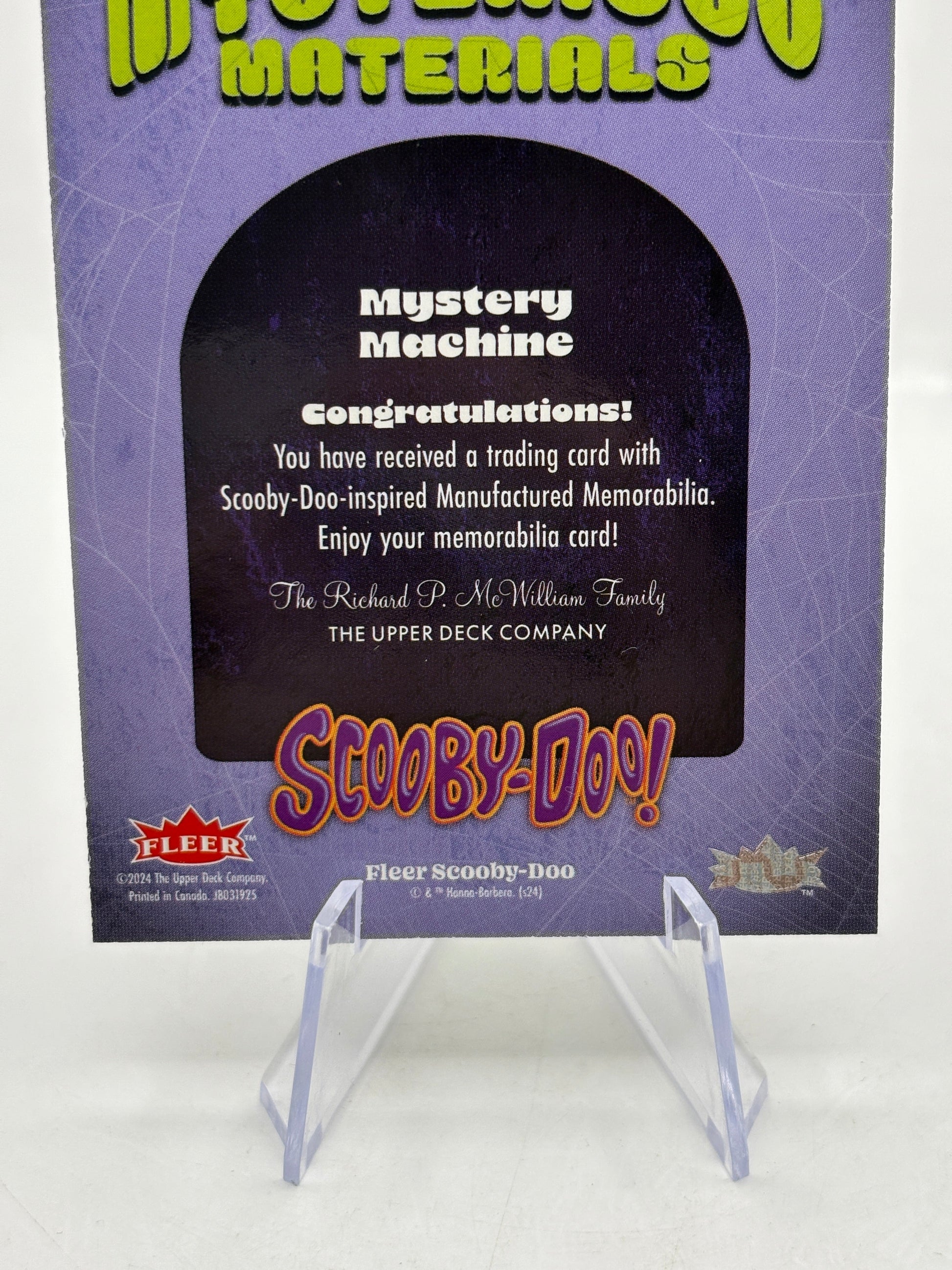 2025 Fleer Scooby Doo - Mysterious Materials Mystery Machine #MY-12 FRENLY BRICKS - Open 7 Days