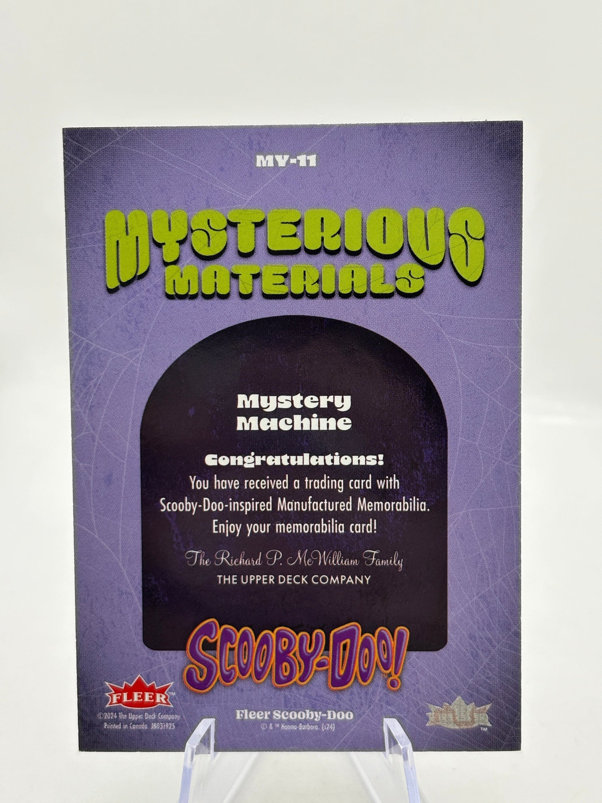 2024 Fleer Scooby-Doo Mystery Machine Mysterious Materials Patch #MV-11 FRENLY BRICKS - Open 7 Days