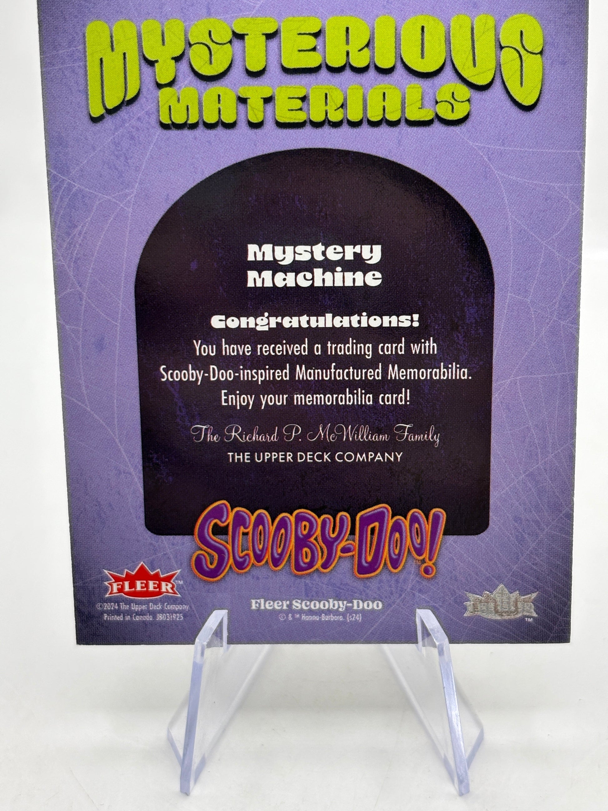 2024 Fleer Scooby-Doo Mystery Machine Mysterious Materials Patch #MV-11 FRENLY BRICKS - Open 7 Days