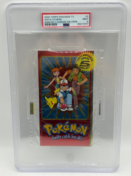 2000 Topps Pokemon TV Ash & Others Supersize 5 Card Set PSA 9 Mint FRENLY BRICKS - Open 7 Days