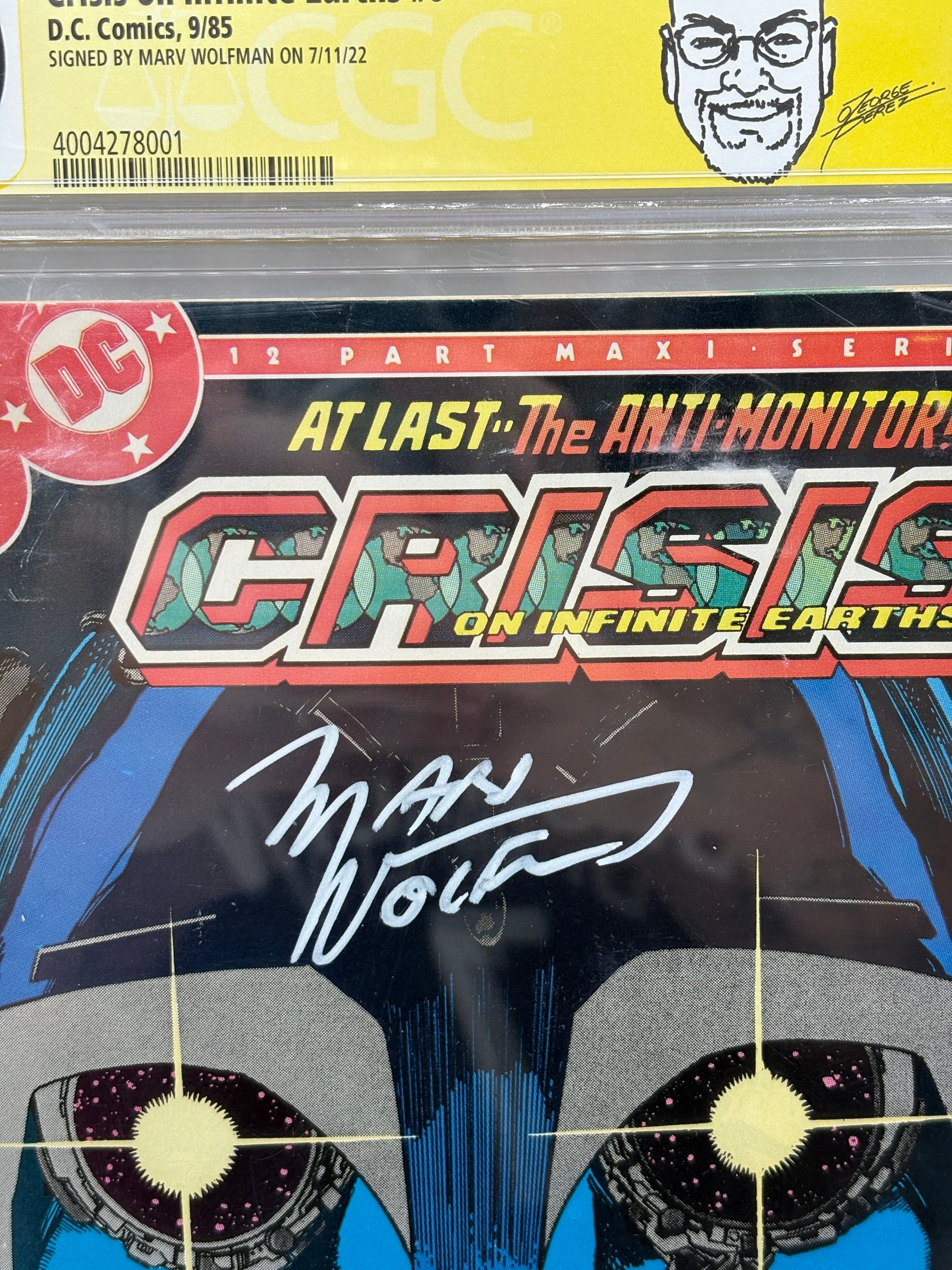 CGC Signature Series 6.0 Crisis on Infinite Earths #6 Signed By Marv Wolfman FRENLY BRICKS - Open 7 Days