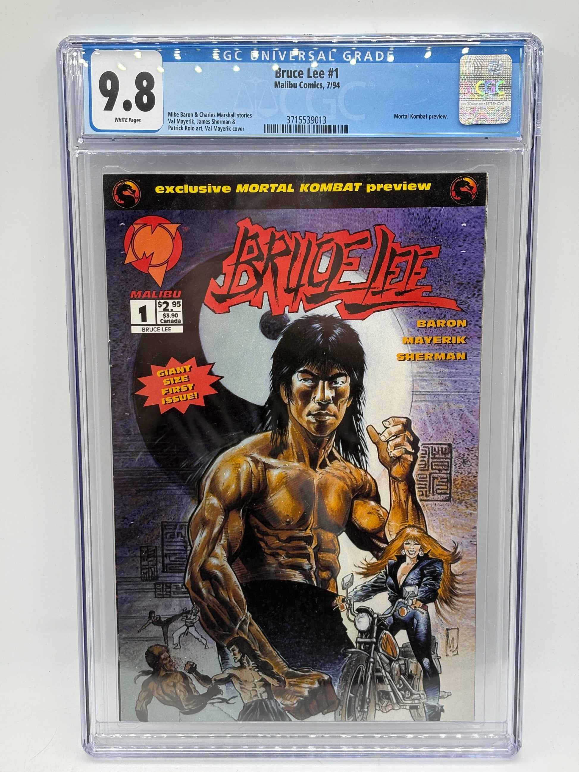 Bruce Lee #1 CGC 9.8 Rare 1994 Malibu Comics Mortal Kombat Preview FRENLY BRICKS - Open 7 Days