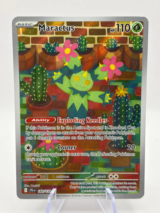 Pokemon TCG Journey Together - Maractus 160/159 Art Rare LP FRENLY BRICKS - Open 7 Days
