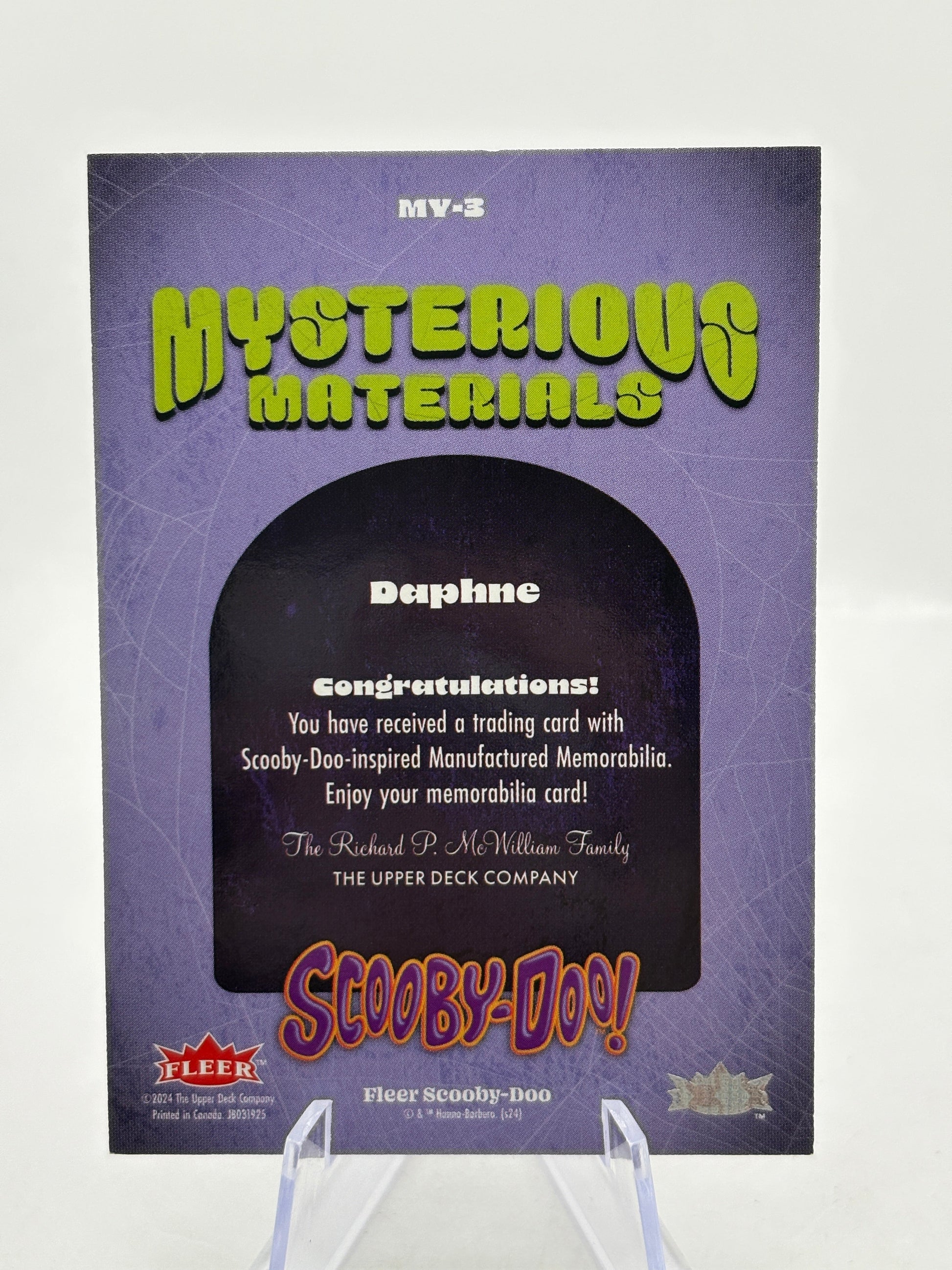 2025 Fleer Scooby-Doo Mysterious Materials Relic Daphne #MY-3 FRENLY BRICKS - Open 7 Days