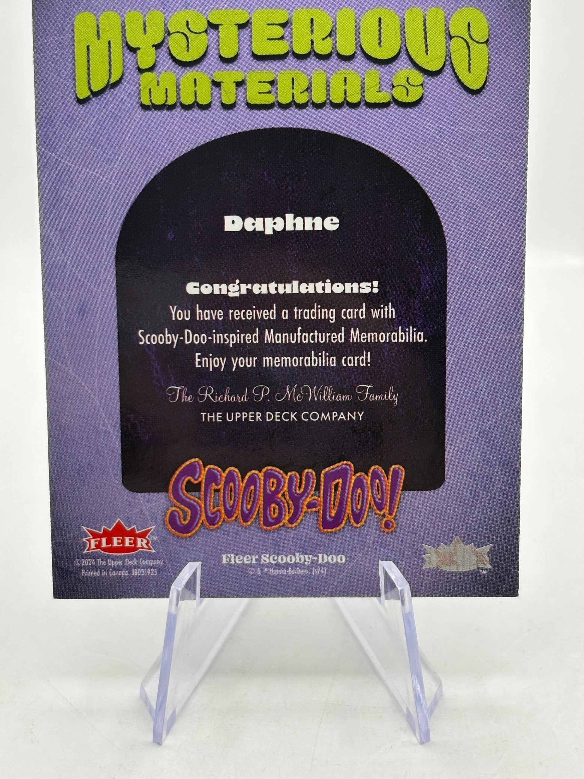 2025 Fleer Scooby-Doo Mysterious Materials Relic Daphne #MY-3 FRENLY BRICKS - Open 7 Days